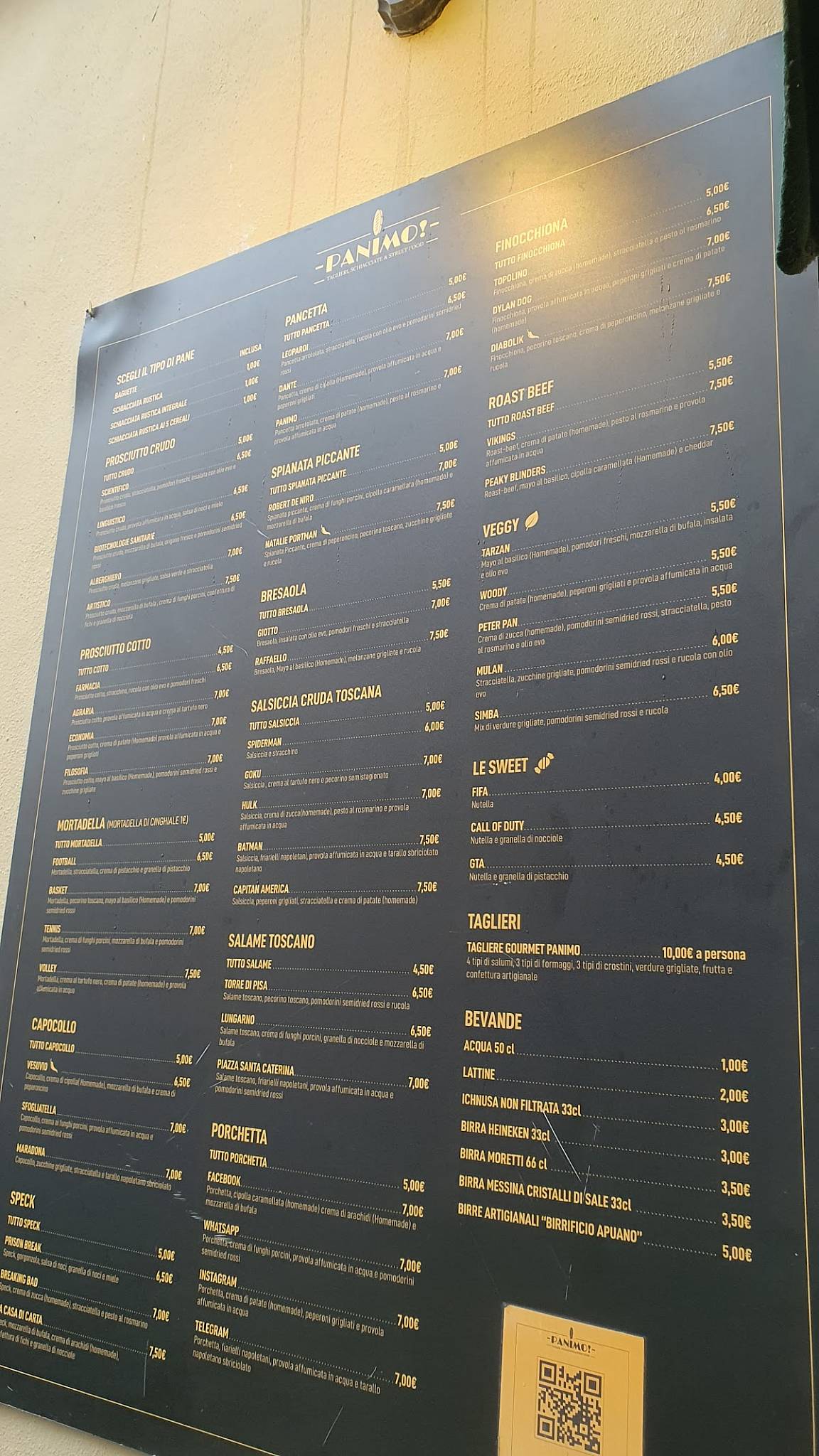 Menu di Panimo 