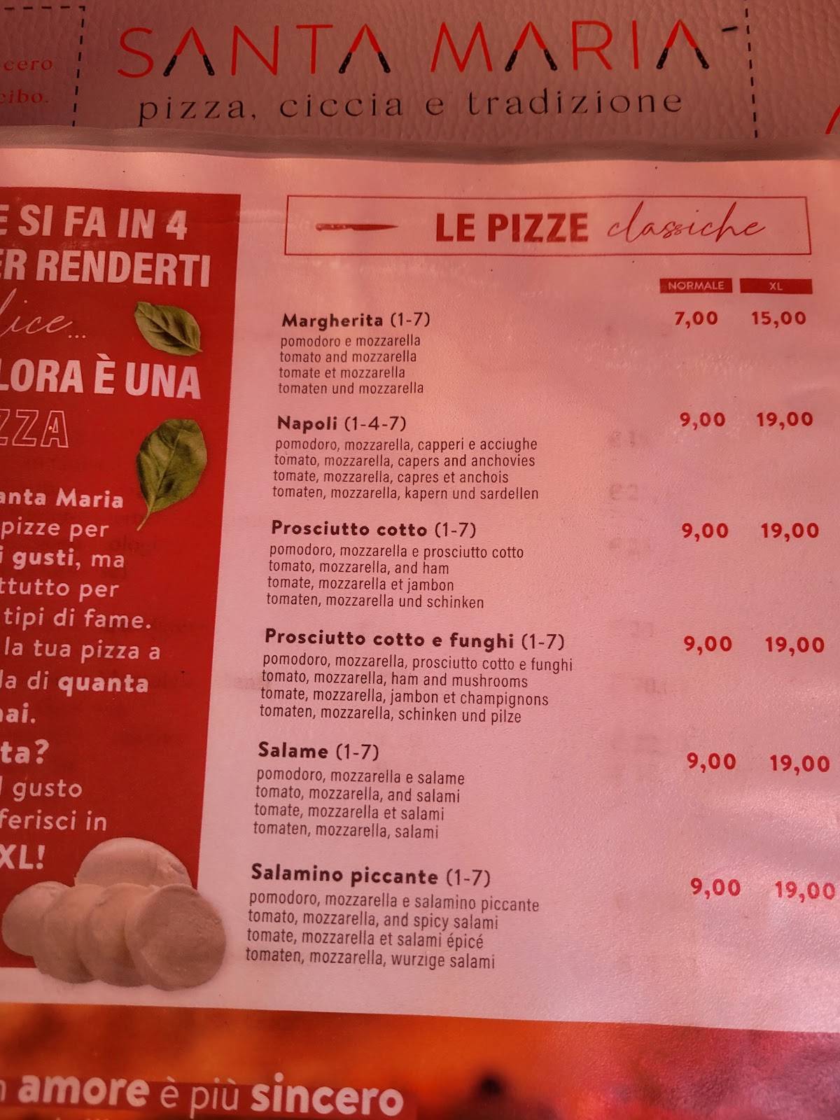 Menu di Santa Maria Pizza,Ciccia E Tradizione 