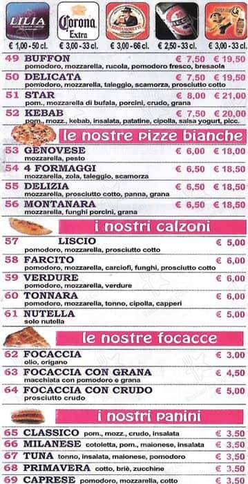 Menu di Pizza And Food 