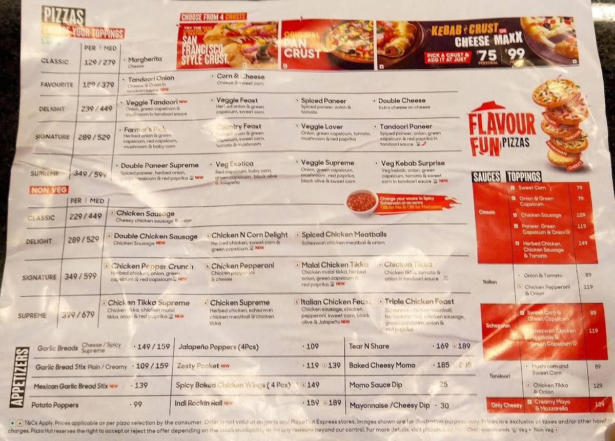 Pizza Hut Tapadia City Centre, Amravati menu