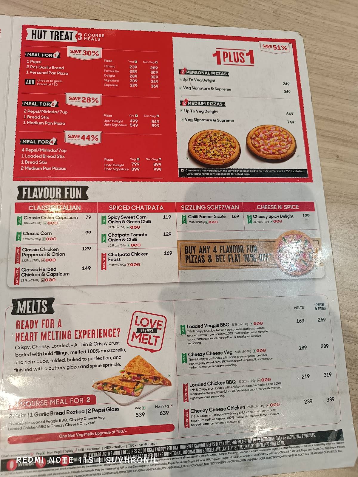 Pizza Hut Apcar Garden, Asansol menu
