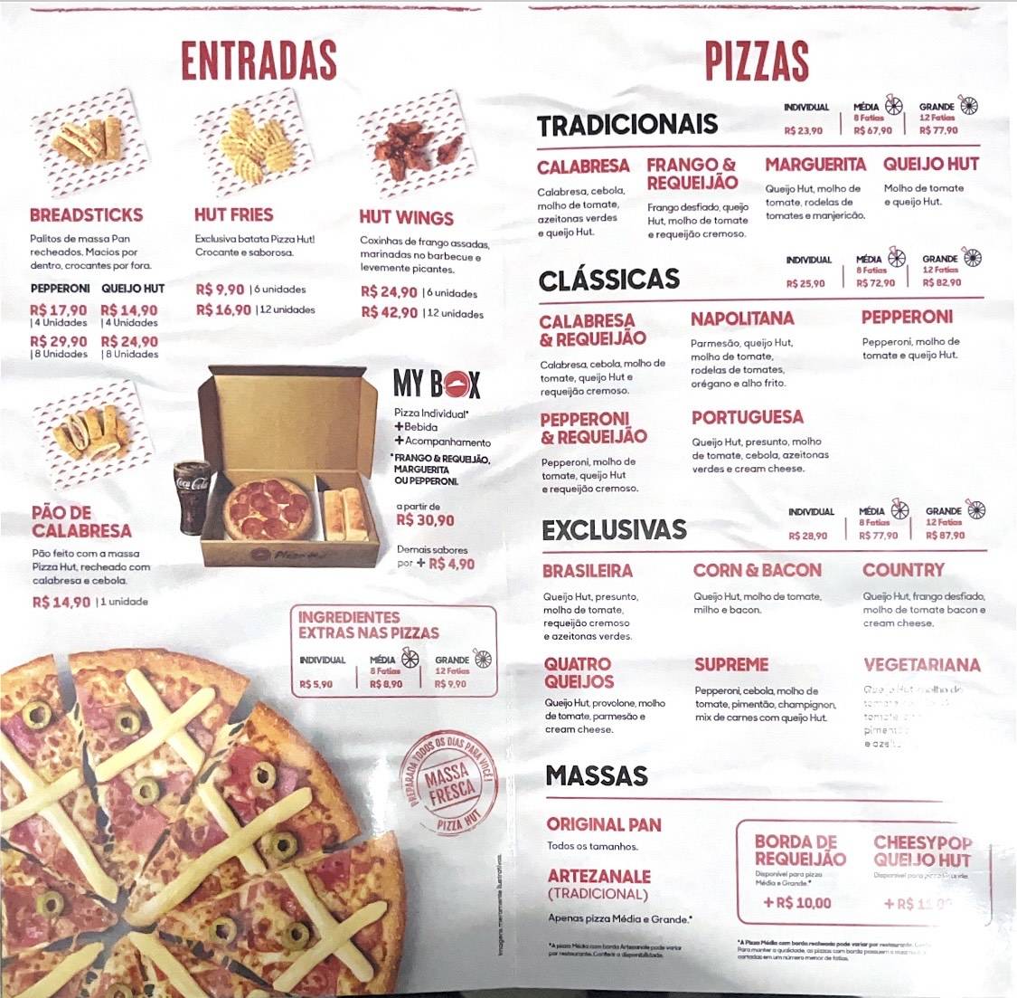 Pizza Hut cardápio