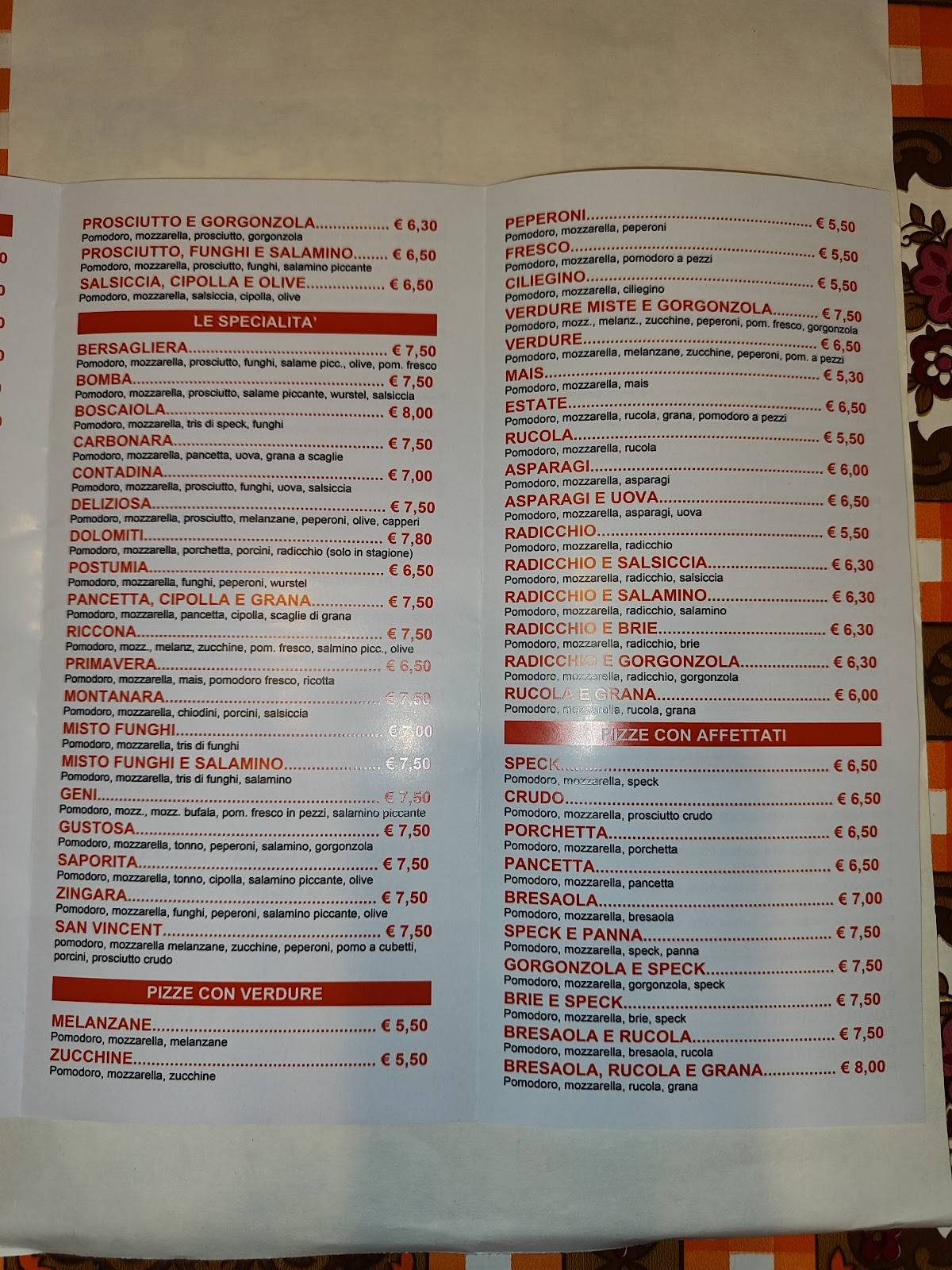 Menu di Pizza In Piazza 