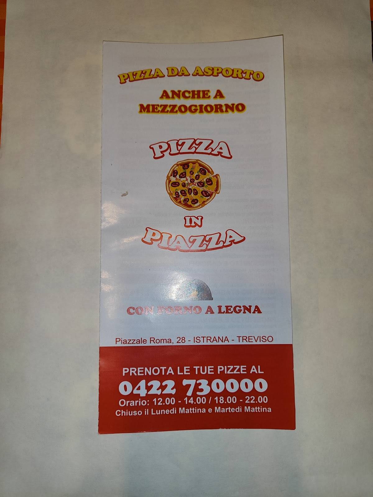 Menu di Pizza In Piazza 