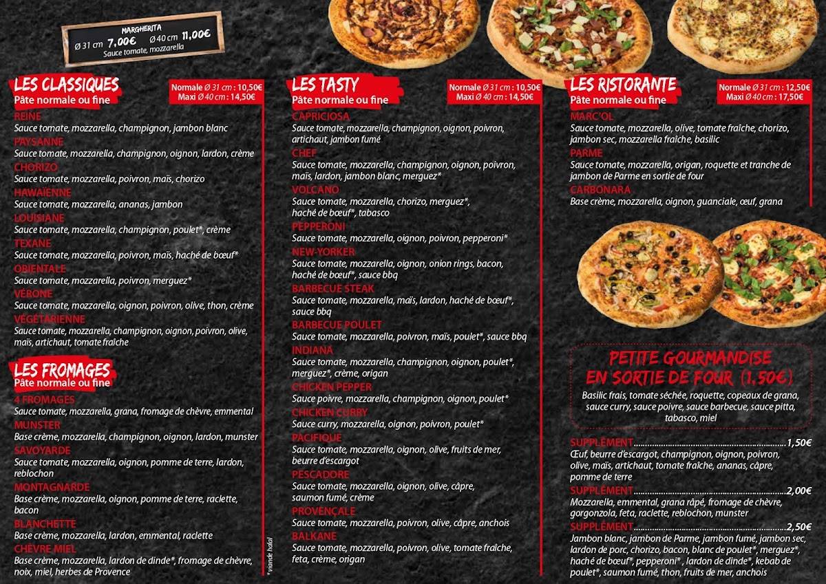 Menu de Pizza Marc'ol