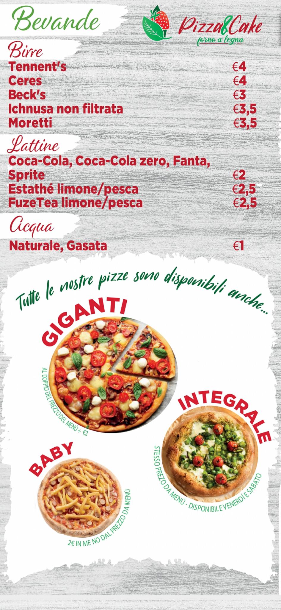 Menu di Pizza&Cake 