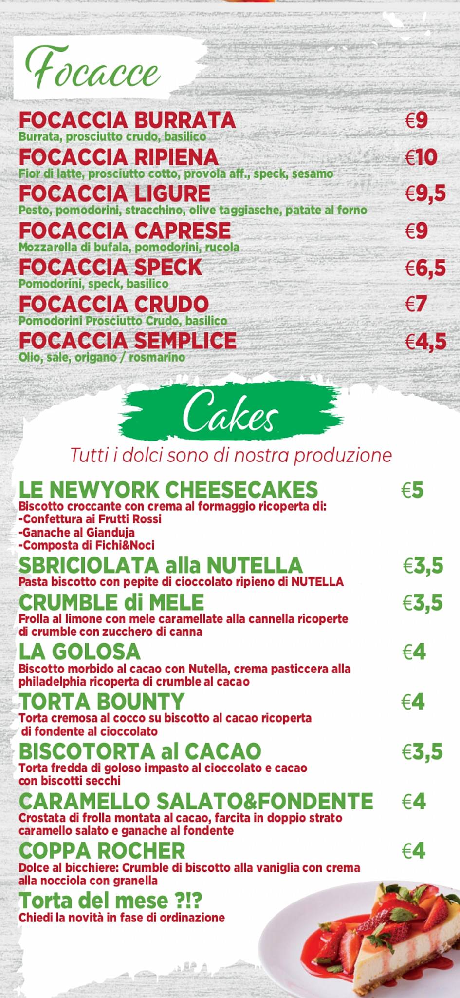 Menu di Pizza&Cake 