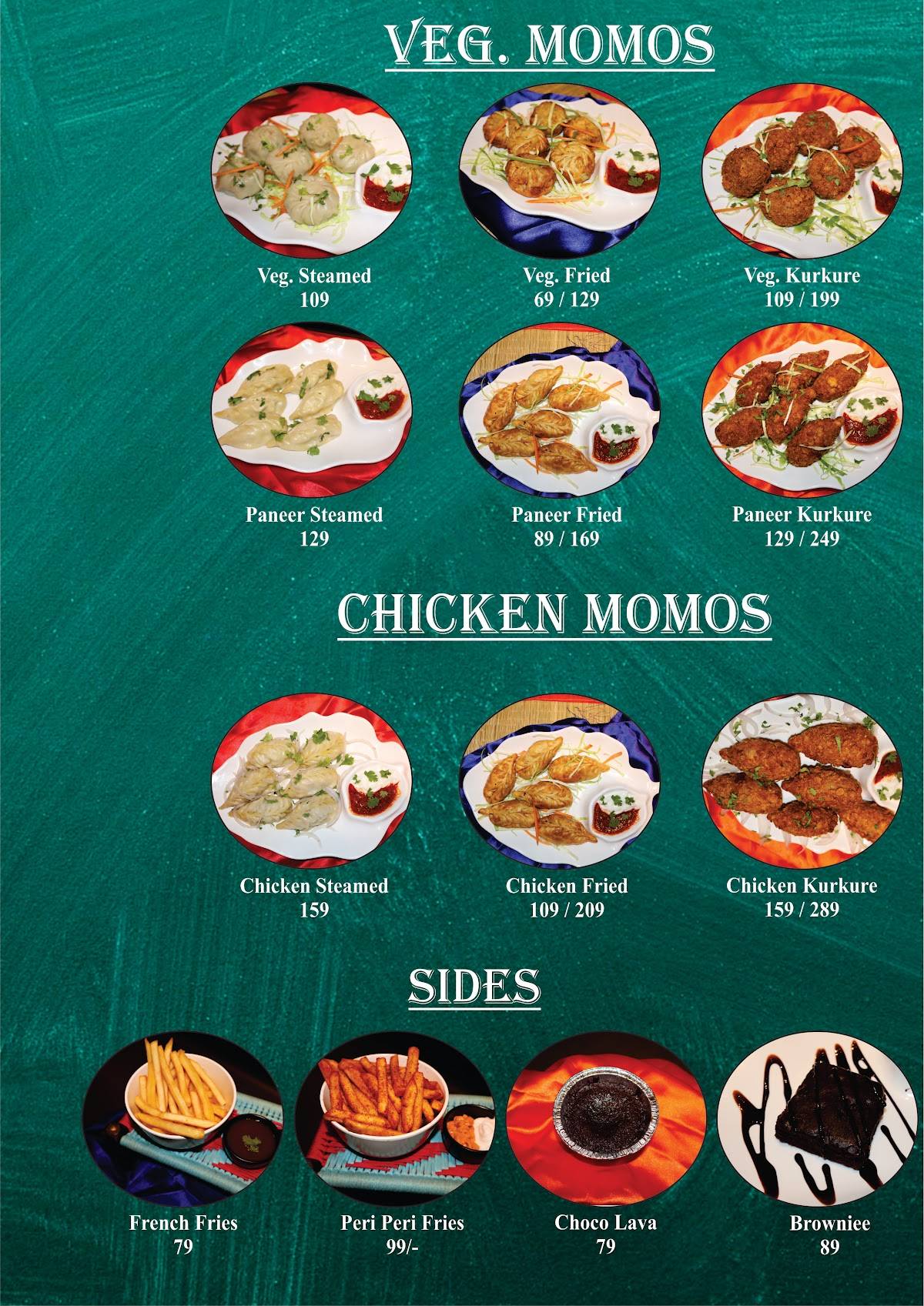 Pizza studio menu