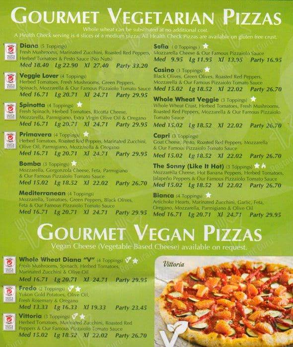 Pizzaiolo menu