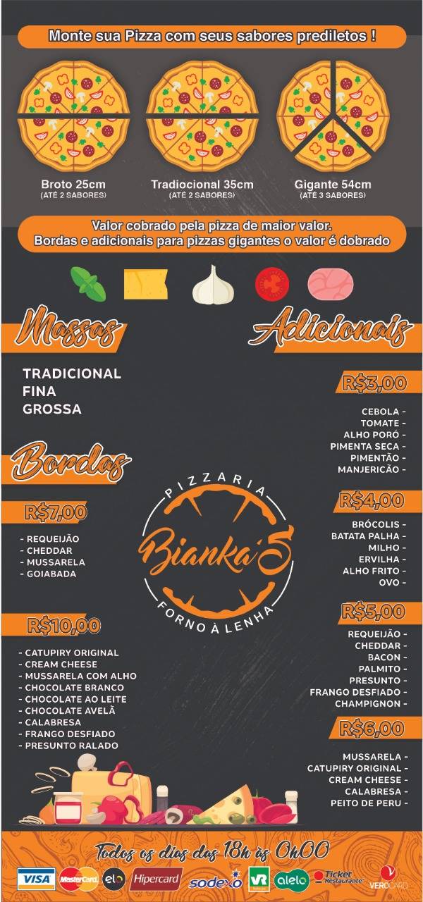 Pizzaria Bianka's cardápio