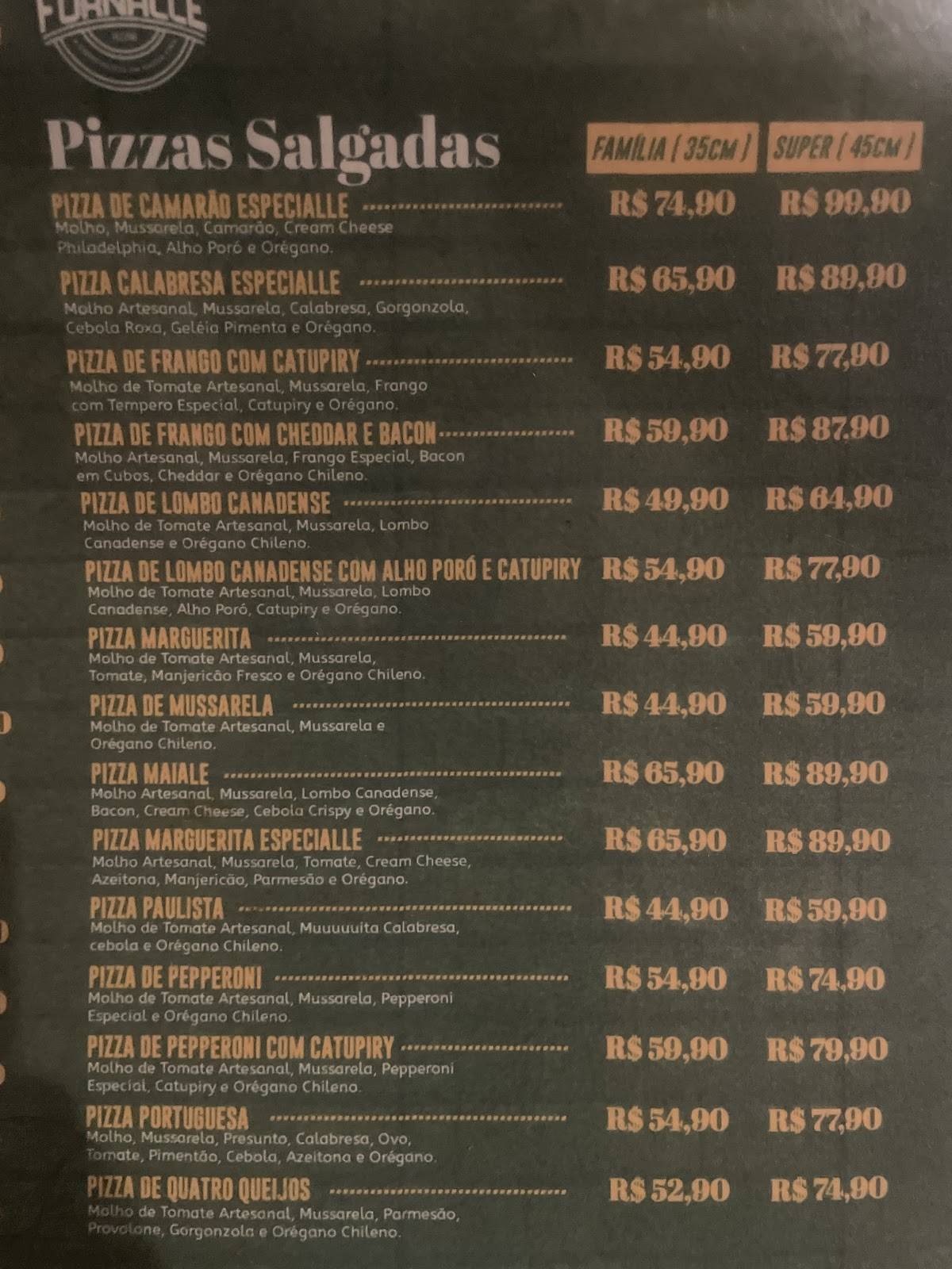 Pizzaria Fornalle - Freguesia cardápio