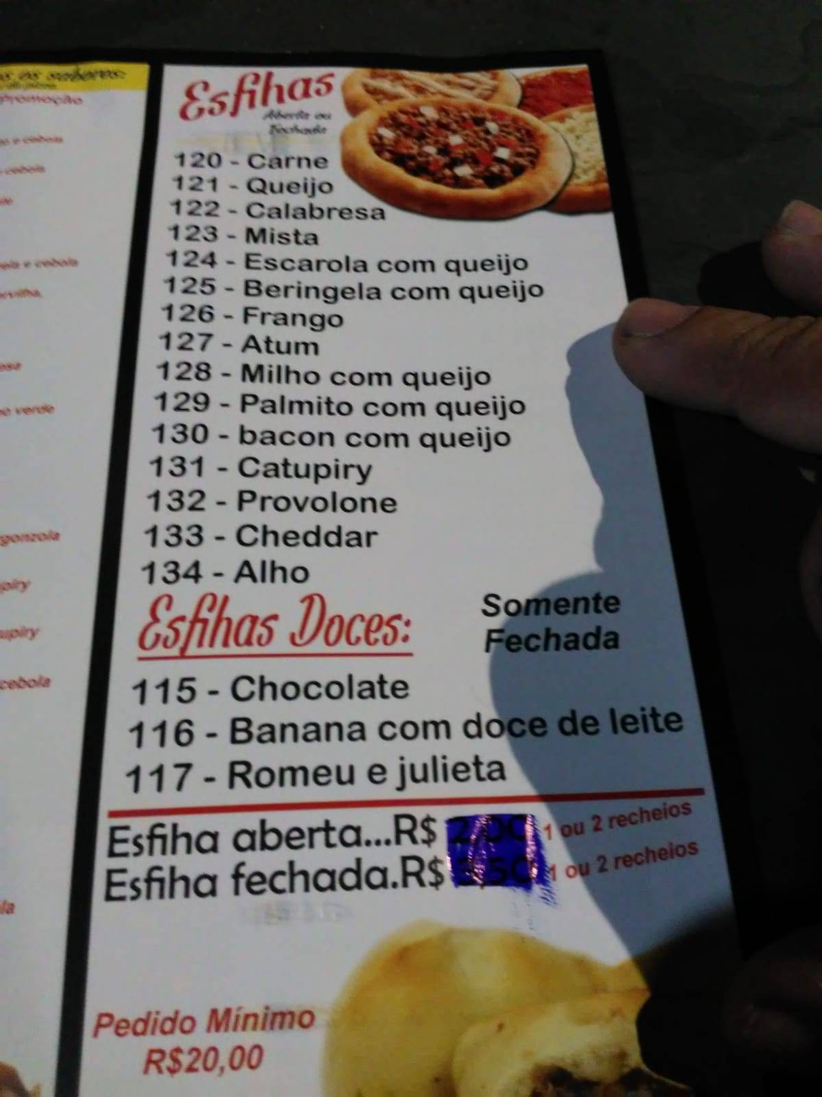 Pizzaria França cardápio