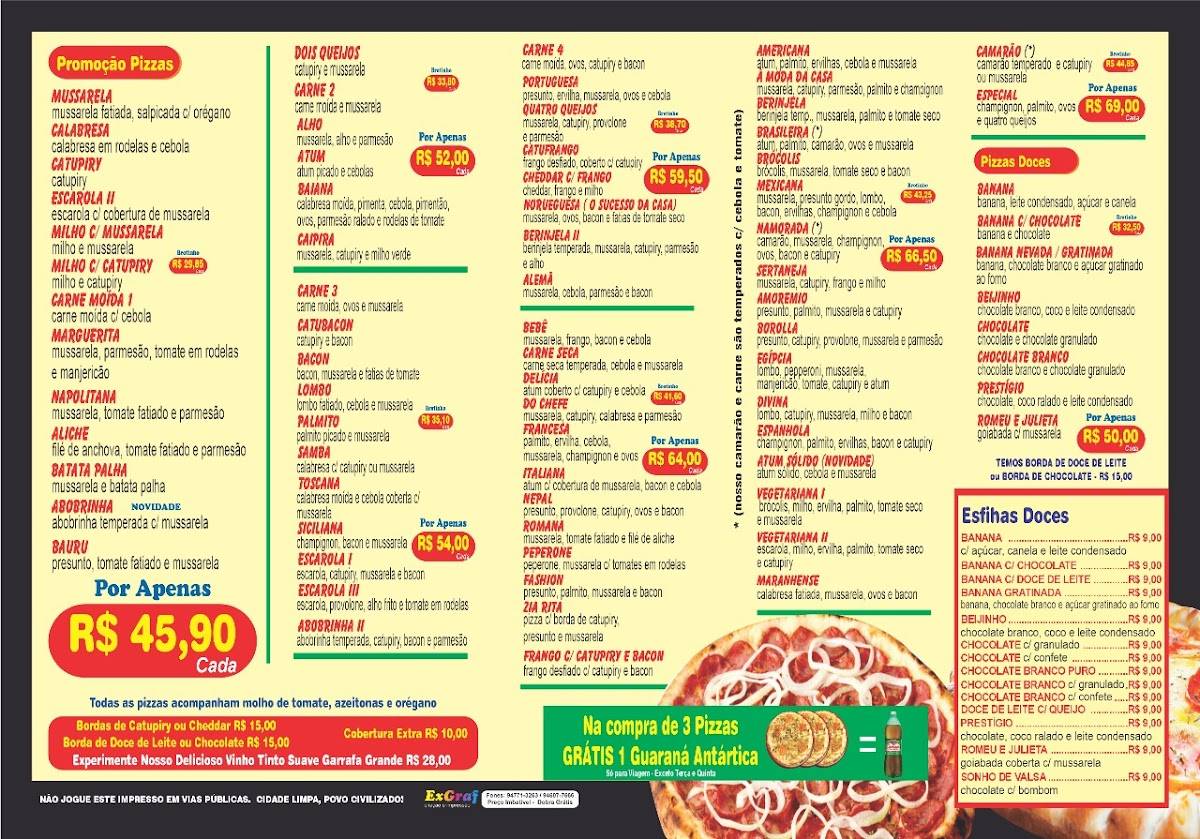 Pizzaria Trivial do Danfer cardápio