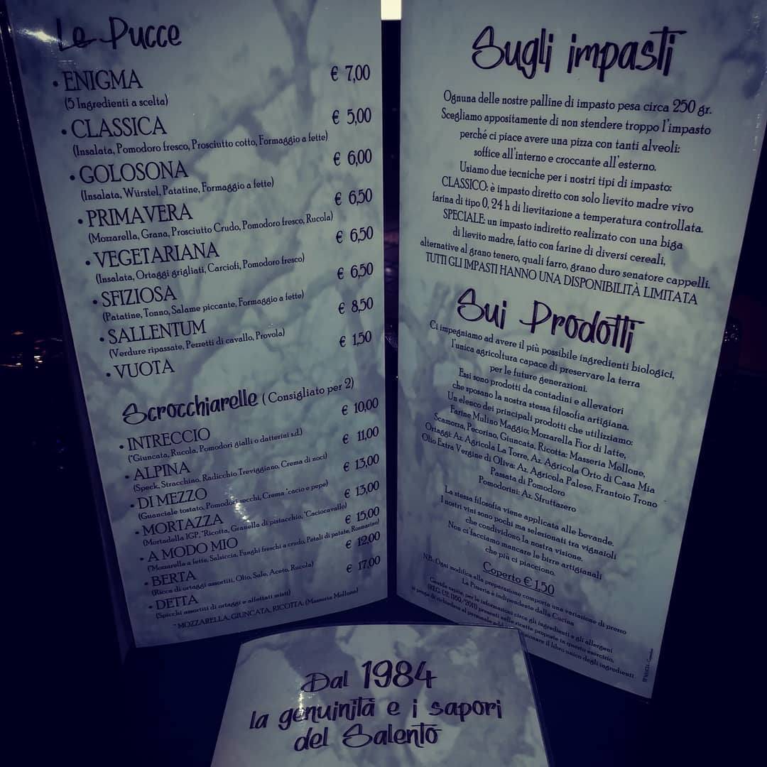 Menu di Ristopizza Blues 