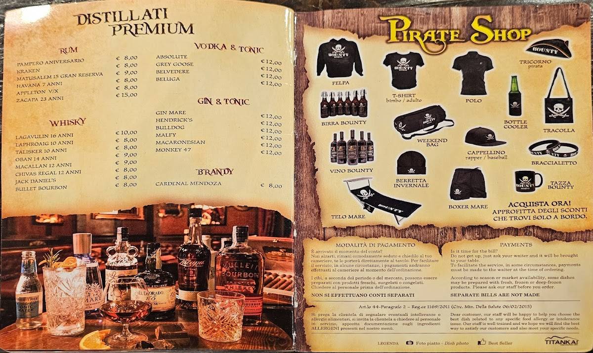 Menu di Bounty Rimini 