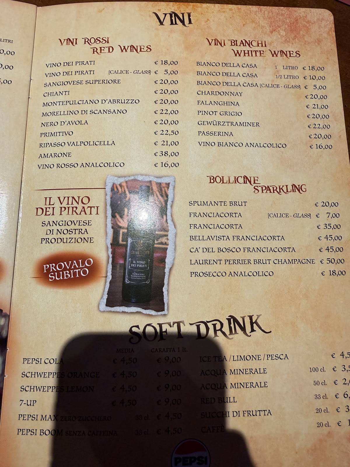 Menu di Bounty Rimini 
