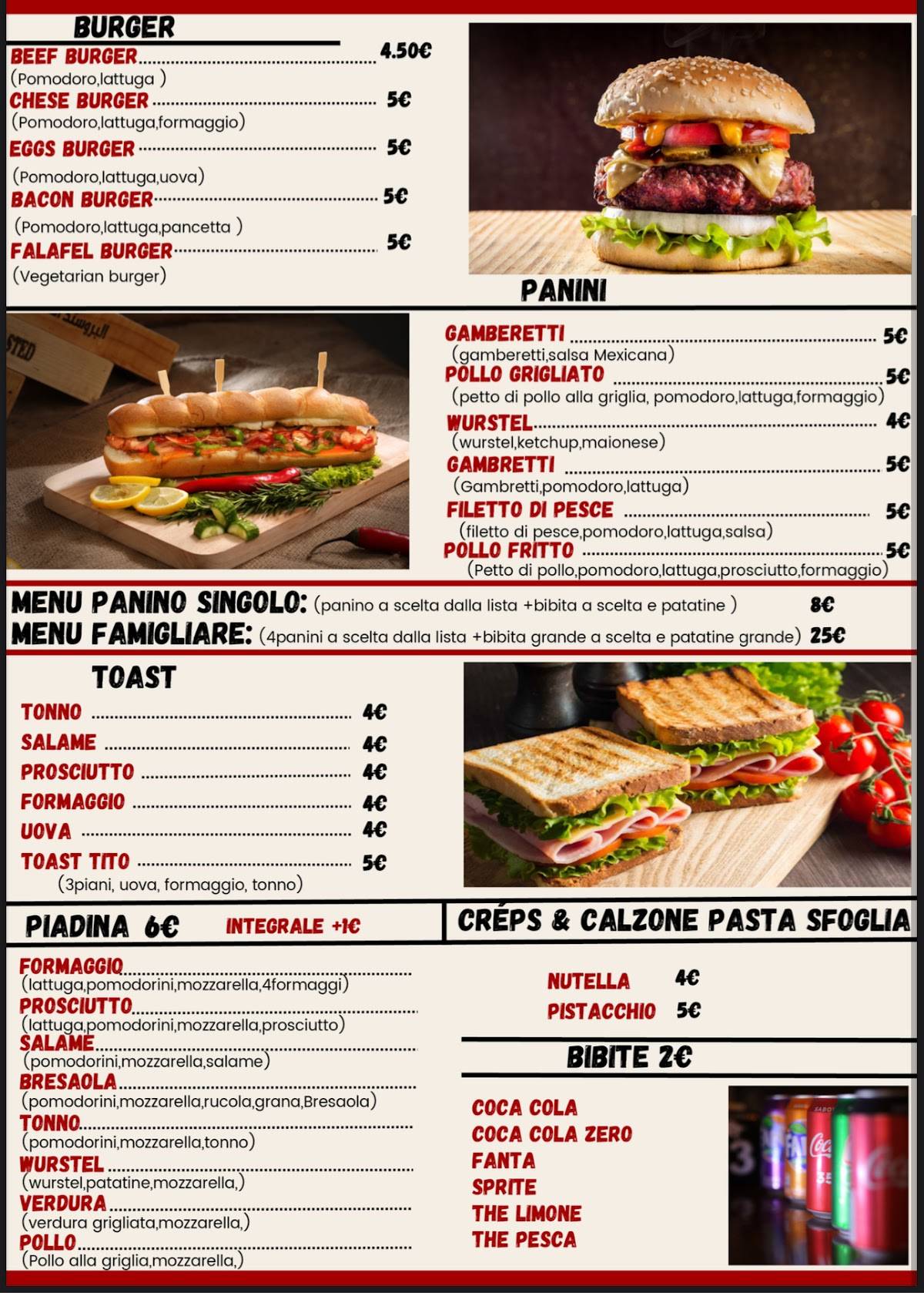 Menu di Pizzeria Da Tito asporto Zona Ospedale Civile 