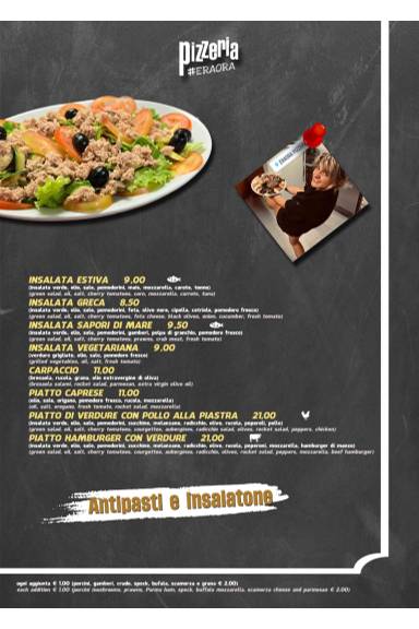 Menu di Pizzeria Era ora #Rimini 