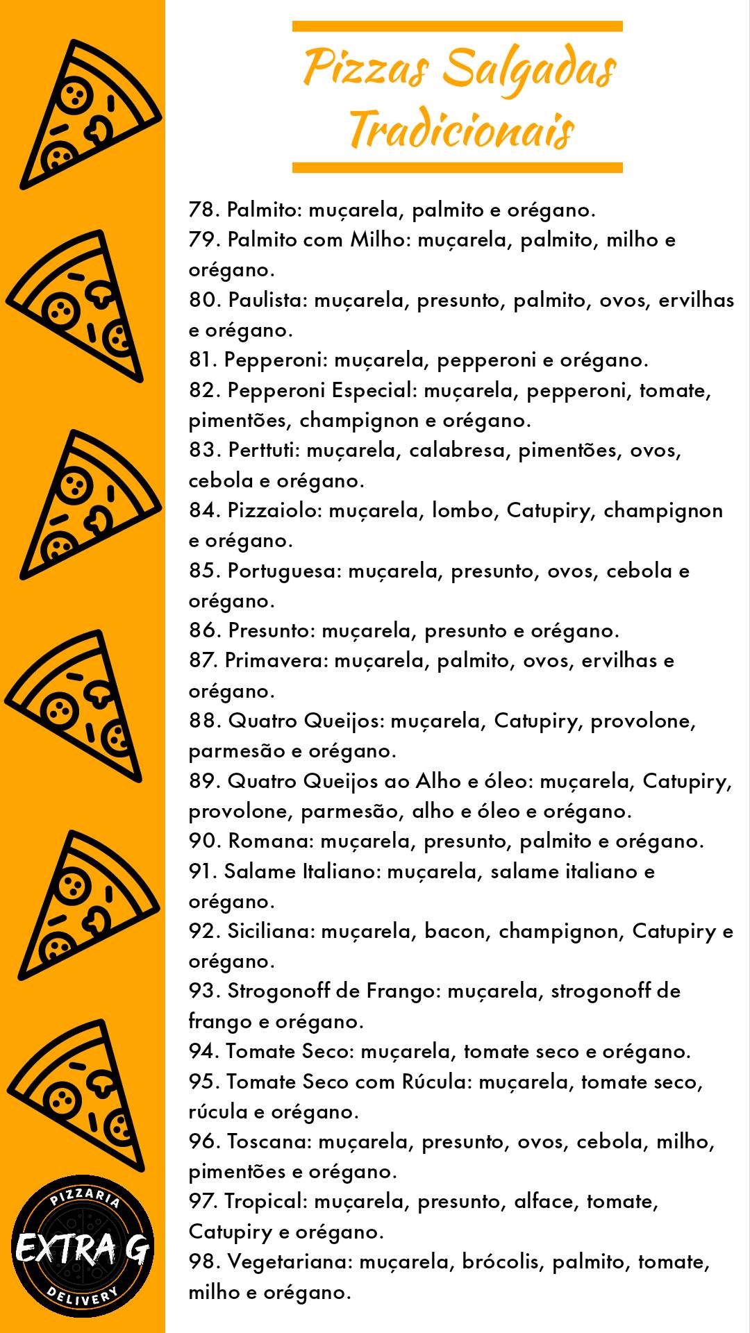 Pizzaria Extra G cardápio