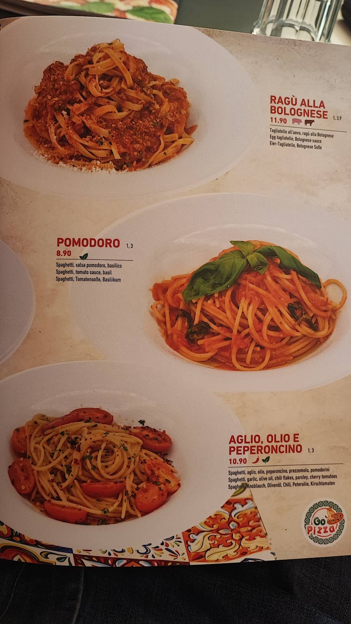 Menu di Go Pizza Ristorante Disciplini 31 