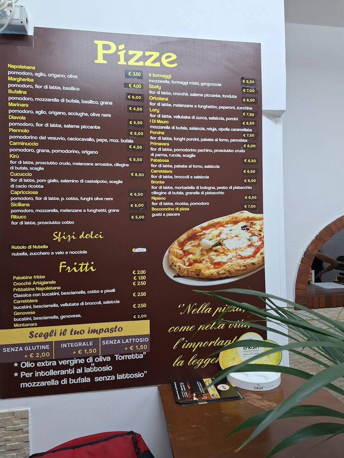 Menu di Pizzeria I di Mauro 