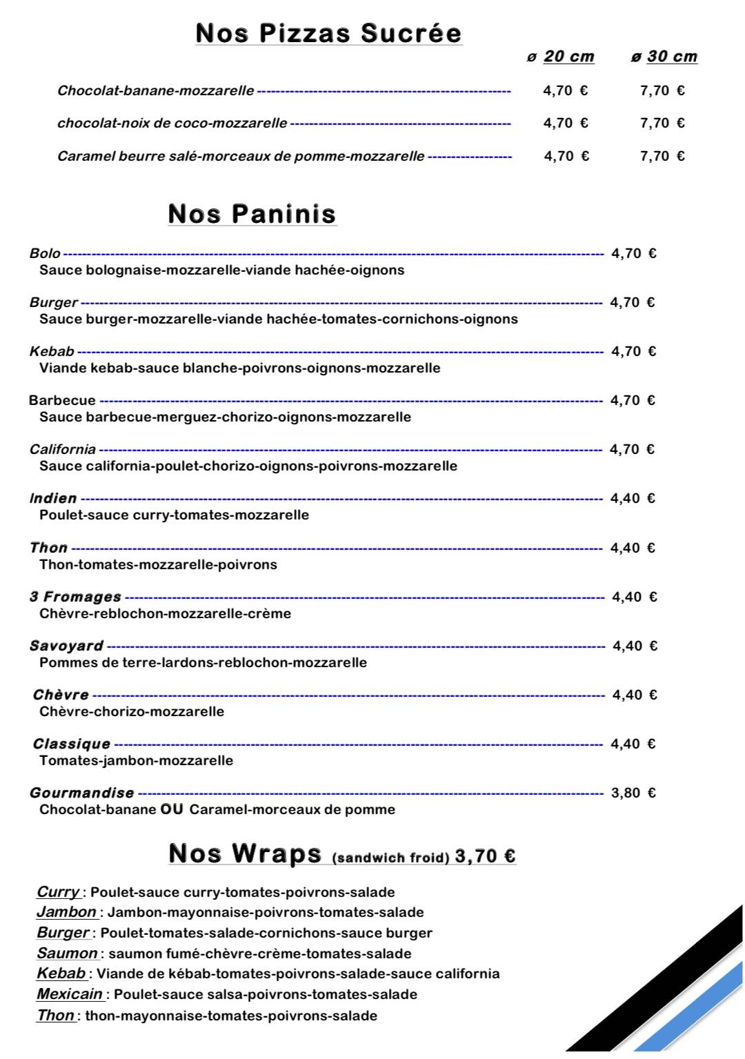 Menu de Kalipi'zz