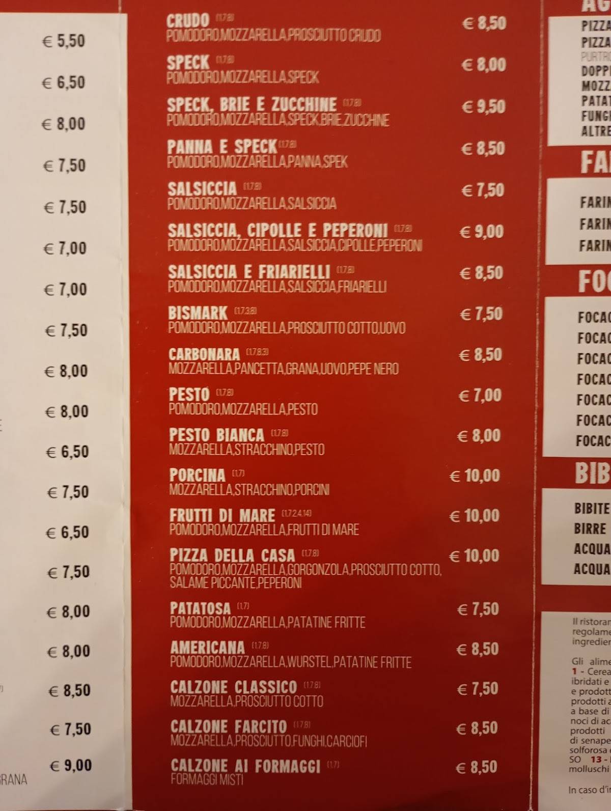 Menu di La Ristoria Pizzorante 