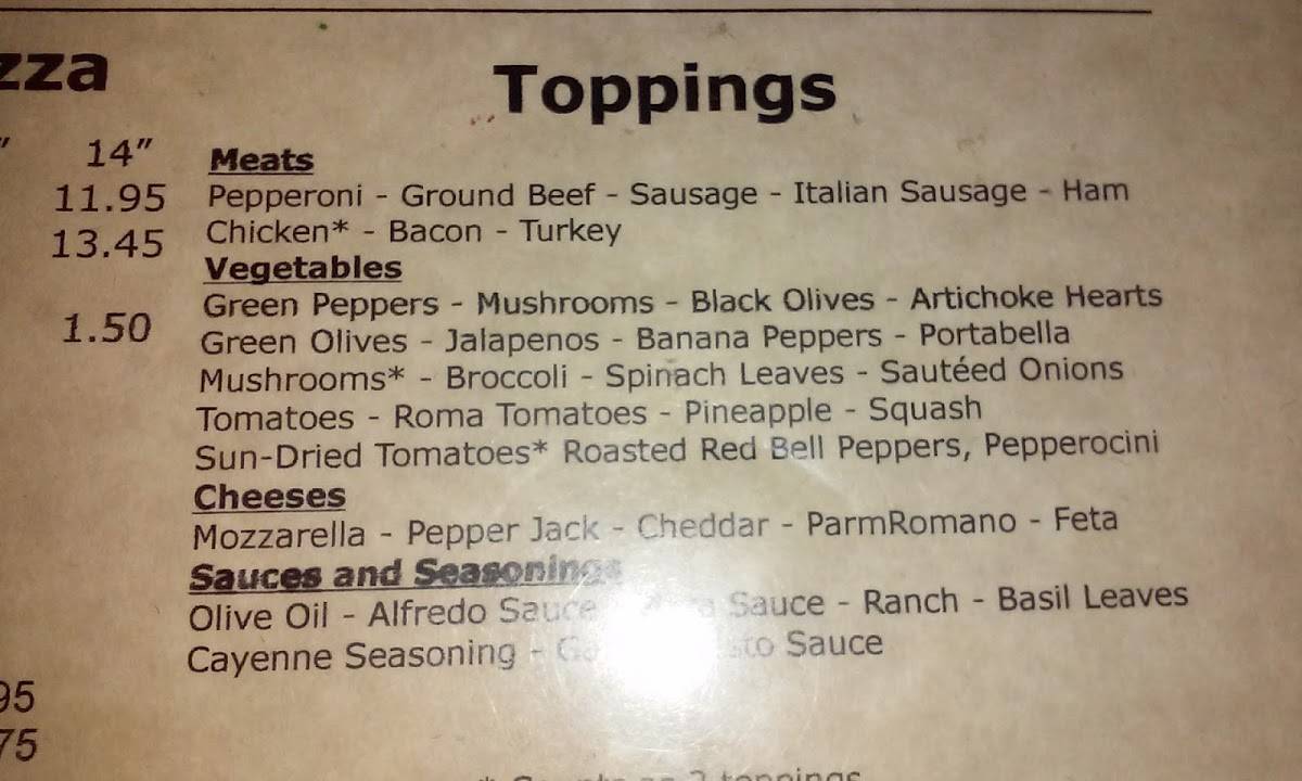 Menu at La Torcia Brick Oven Pizza Abilene pizzeria, Abilene