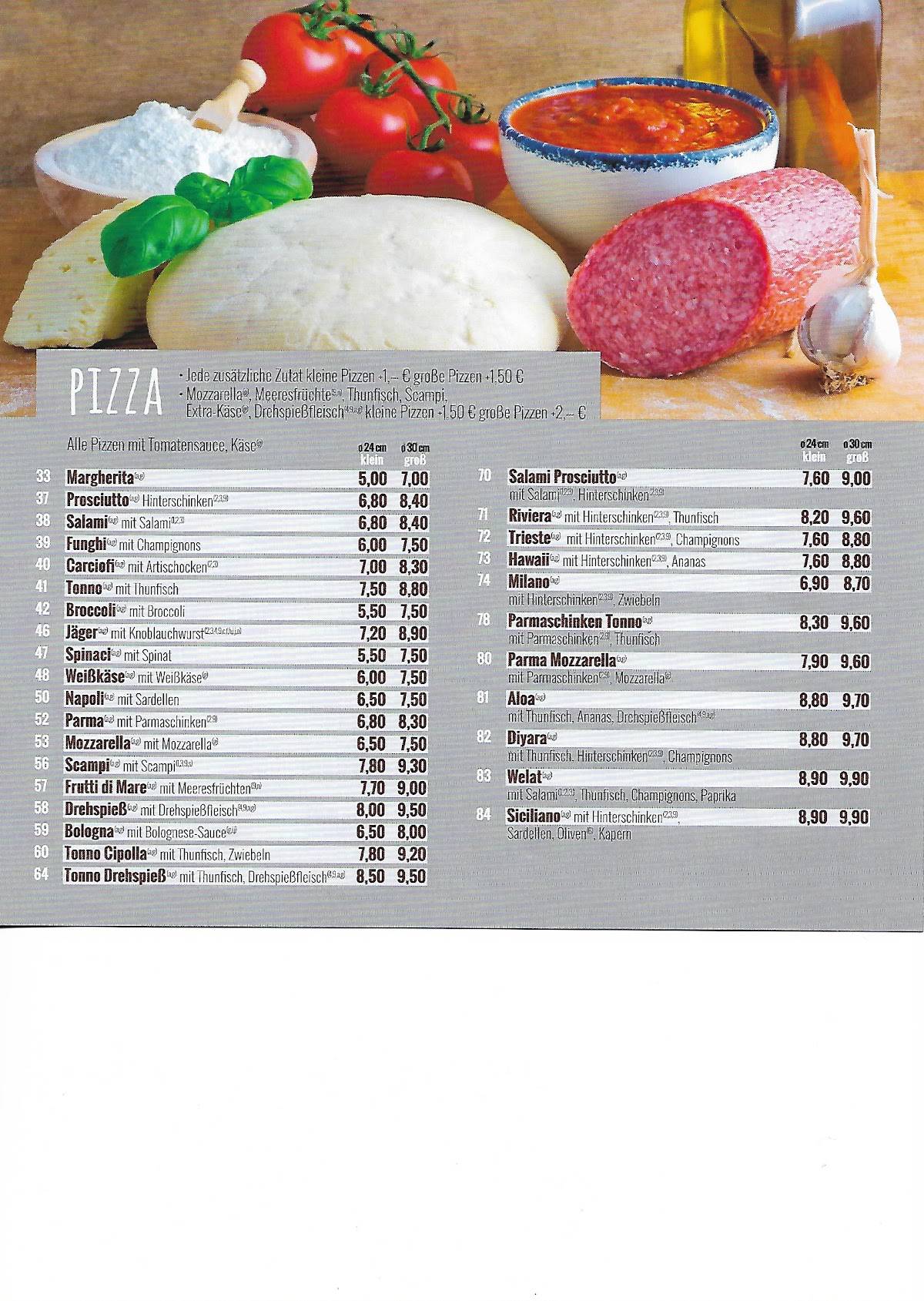 Speisekarte von Pizzeria Mama, Gummersbach, Gummersbacher Str. 32