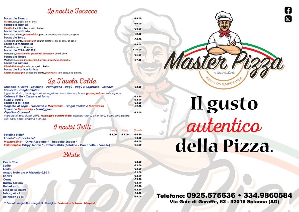 Menu di Pizzeria Master Pizza 