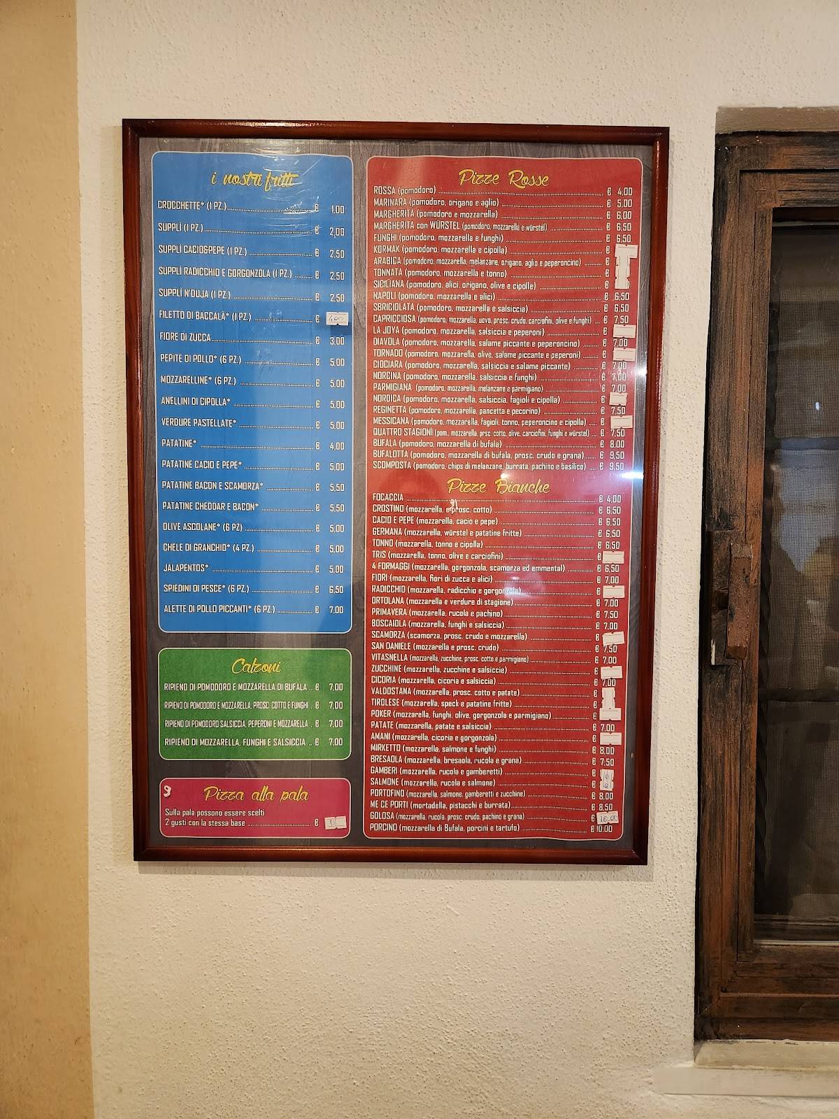 Menu di Mirketto risto pizzeria braceria 