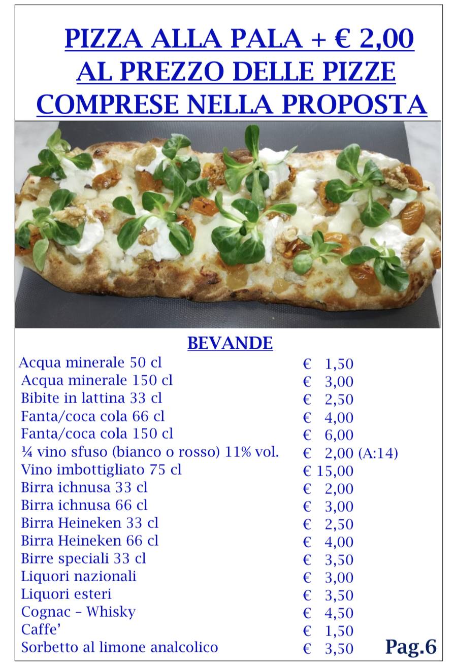 Menu di Pizzeria Paluna Di Figus E. 