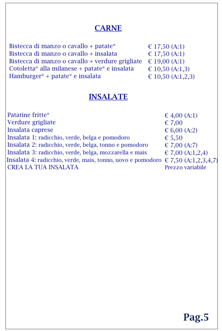Menu di Pizzeria Paluna Di Figus E. 