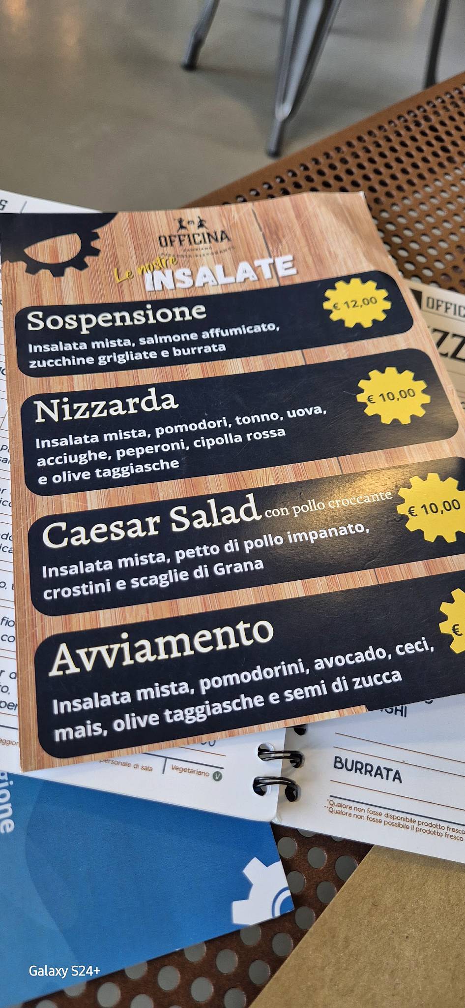 Menu di Pizzeria Ristorante Officina Cambiano 
