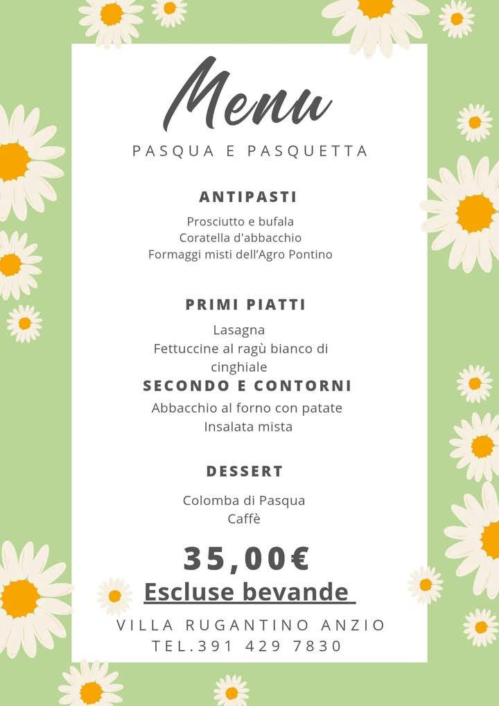 Menu di Osteria Villa Rugantino 
