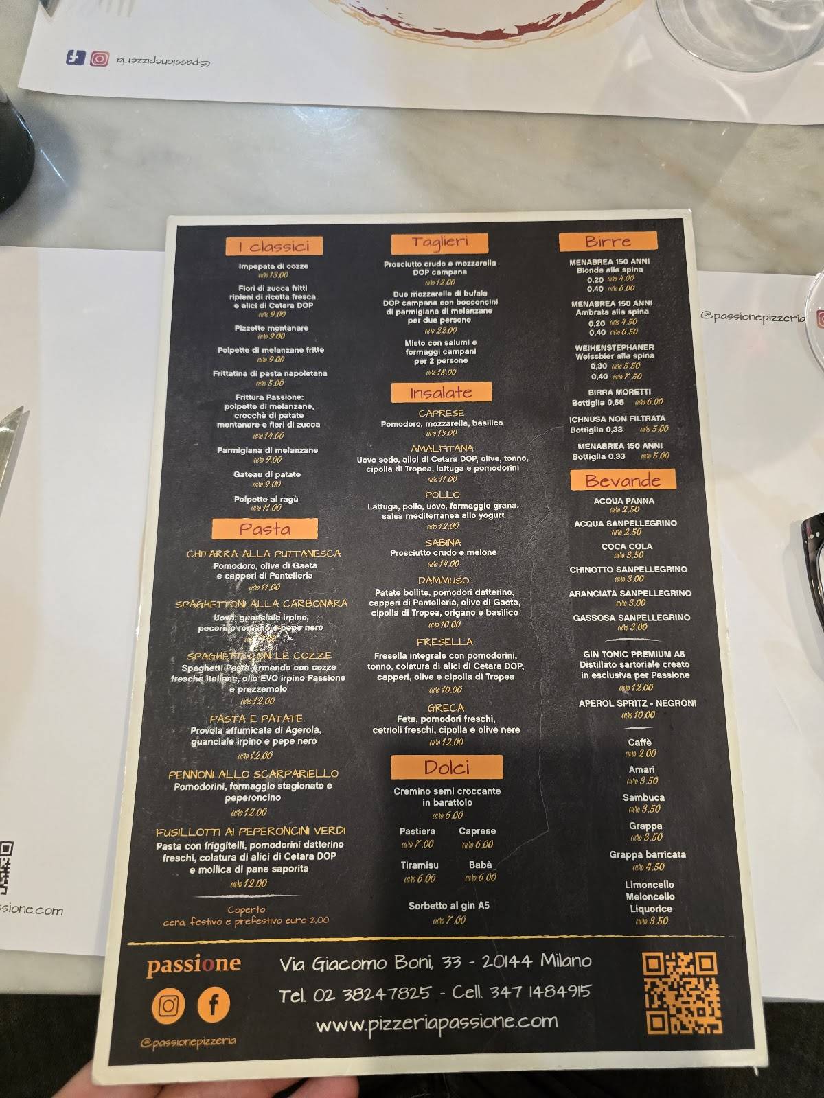 Menu di Passione 