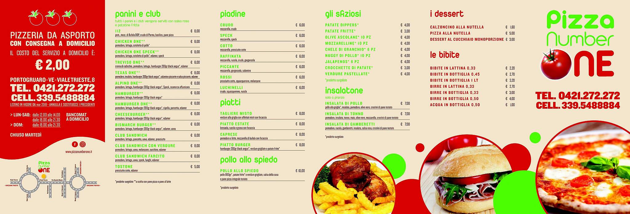 Menu di Pizza Number One di Bolzonella Luca 