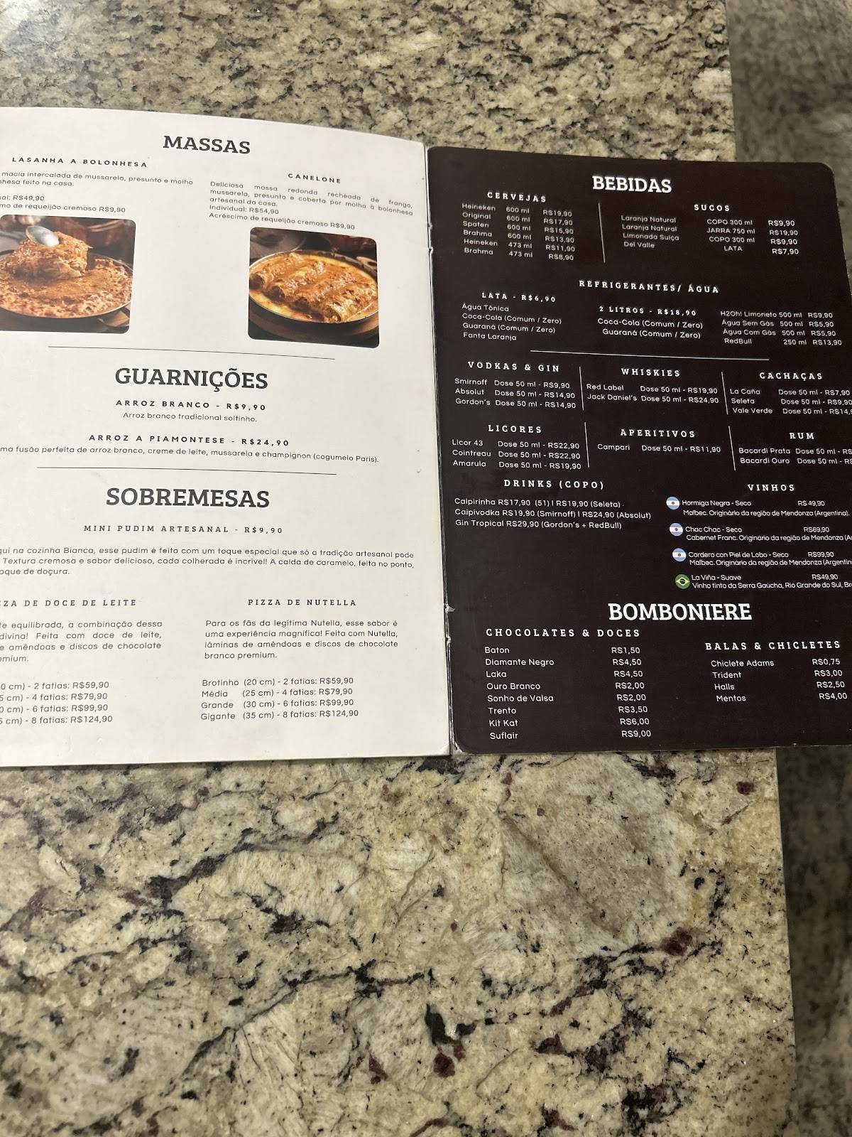 Pizzaria Bianca - Desde 1977 cardápio