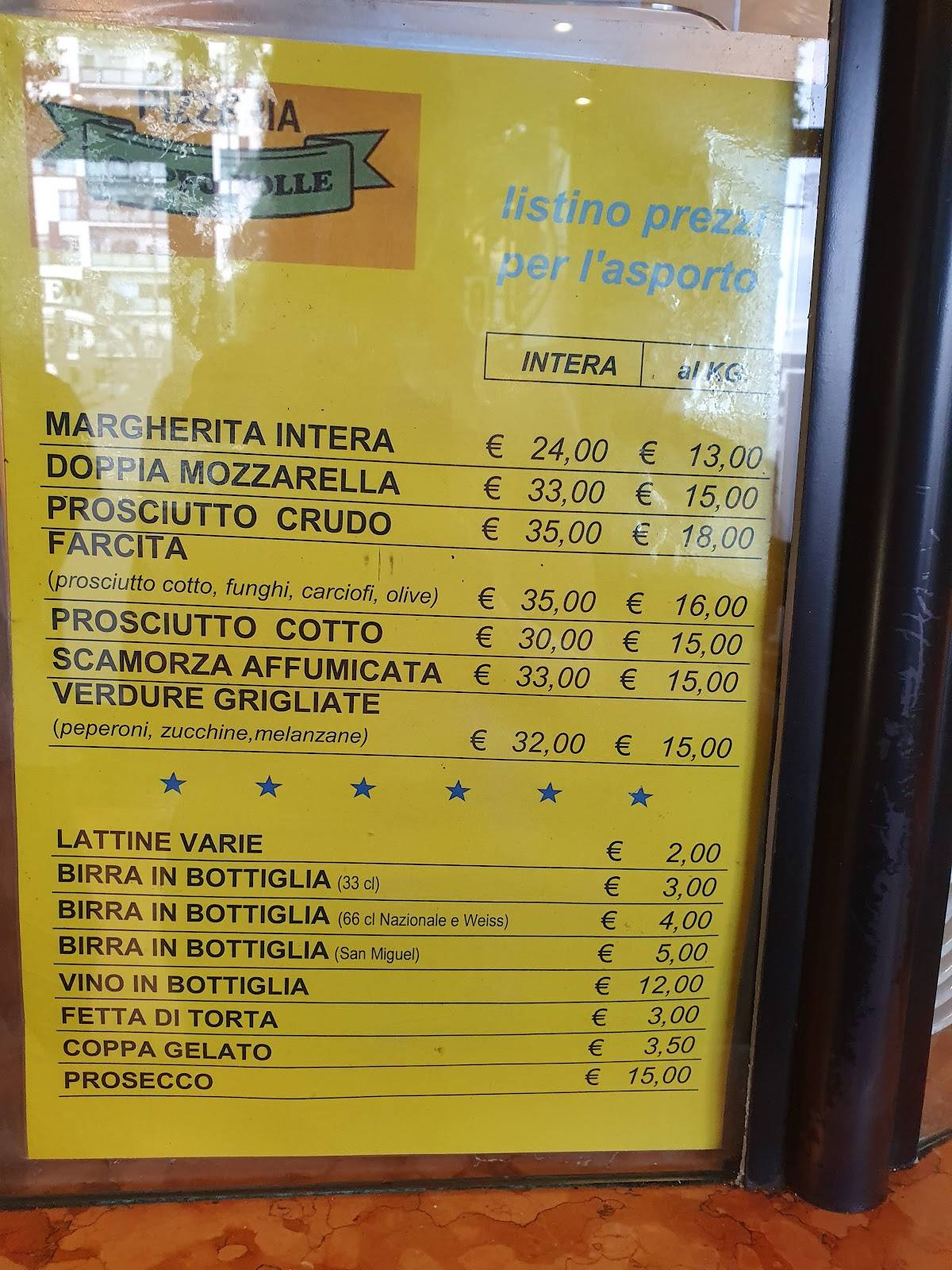 Menu di Pizzeria Al Ceppo Folle 