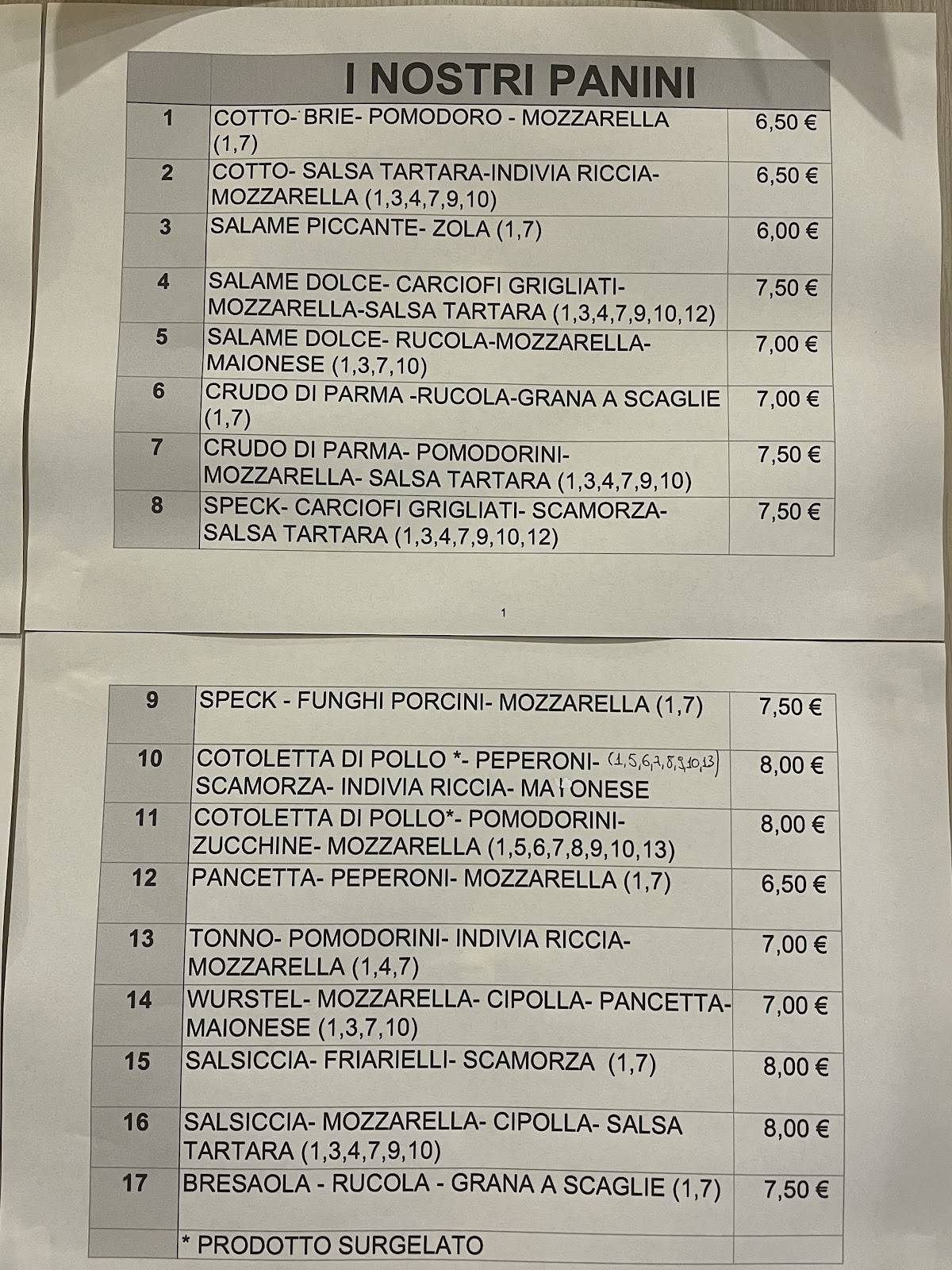 Menu di Pizzeria D'Asporto Hula-Hop 