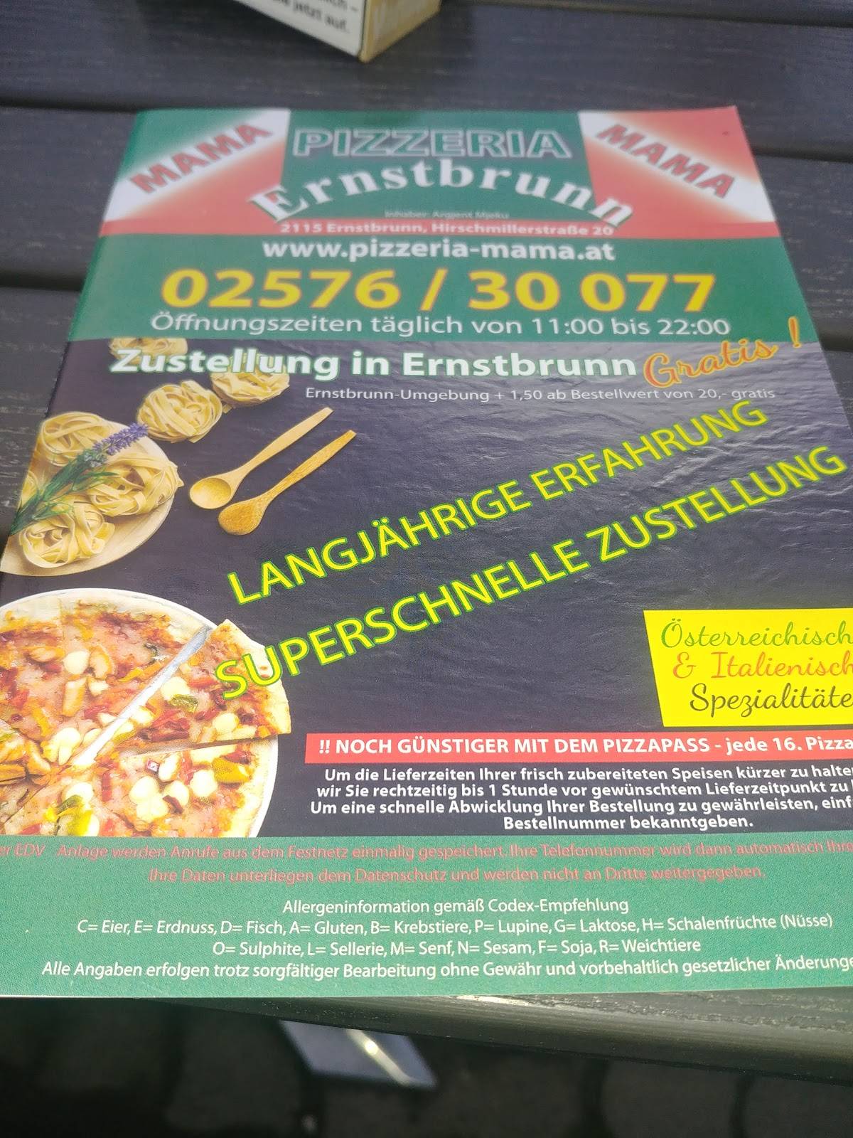 Speisekarte von Pizzeria Mama, Gummersbach, Gummersbacher Str. 32