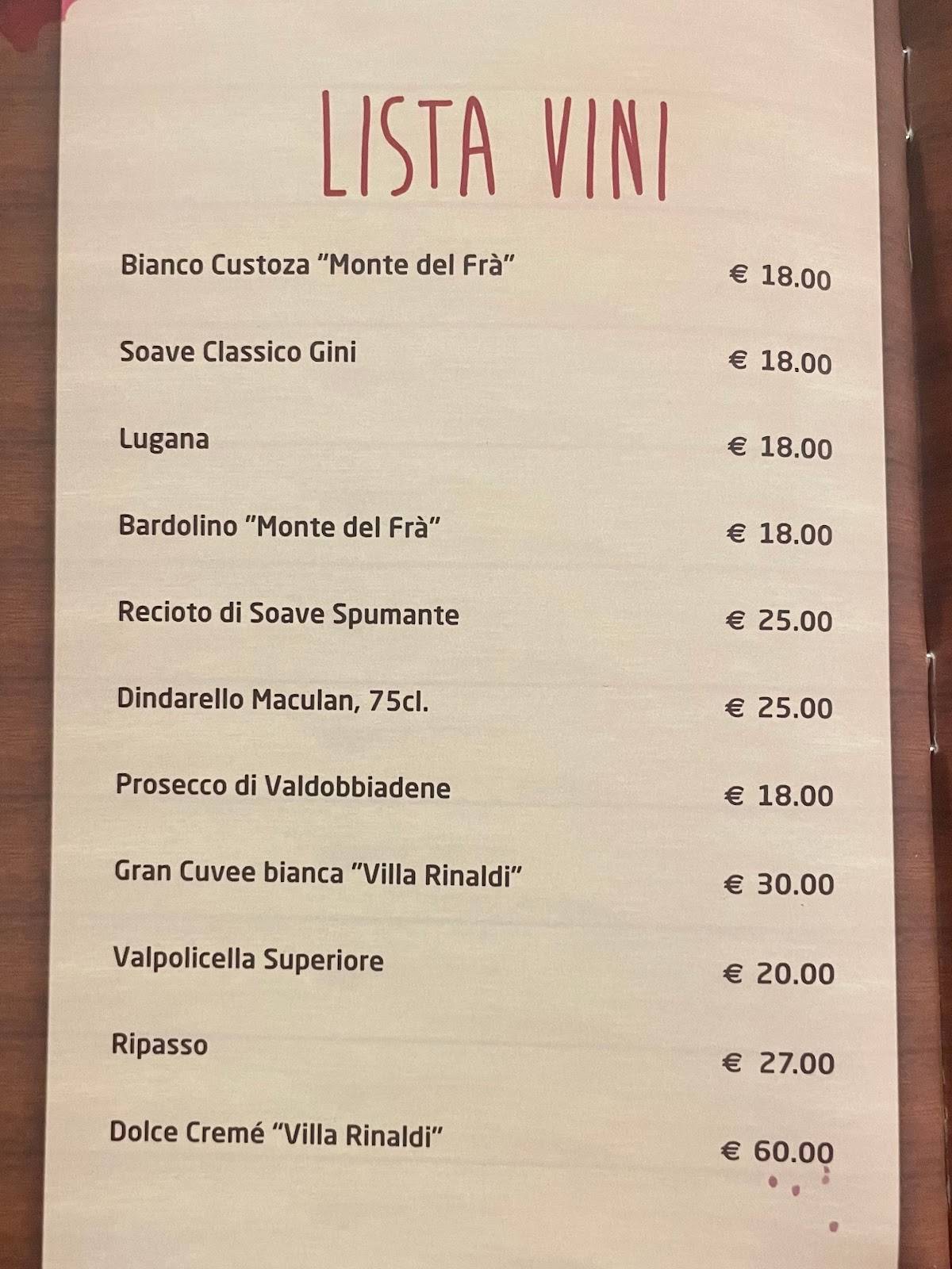 Menu di Pizzeria Ristorante Lui E Lei 