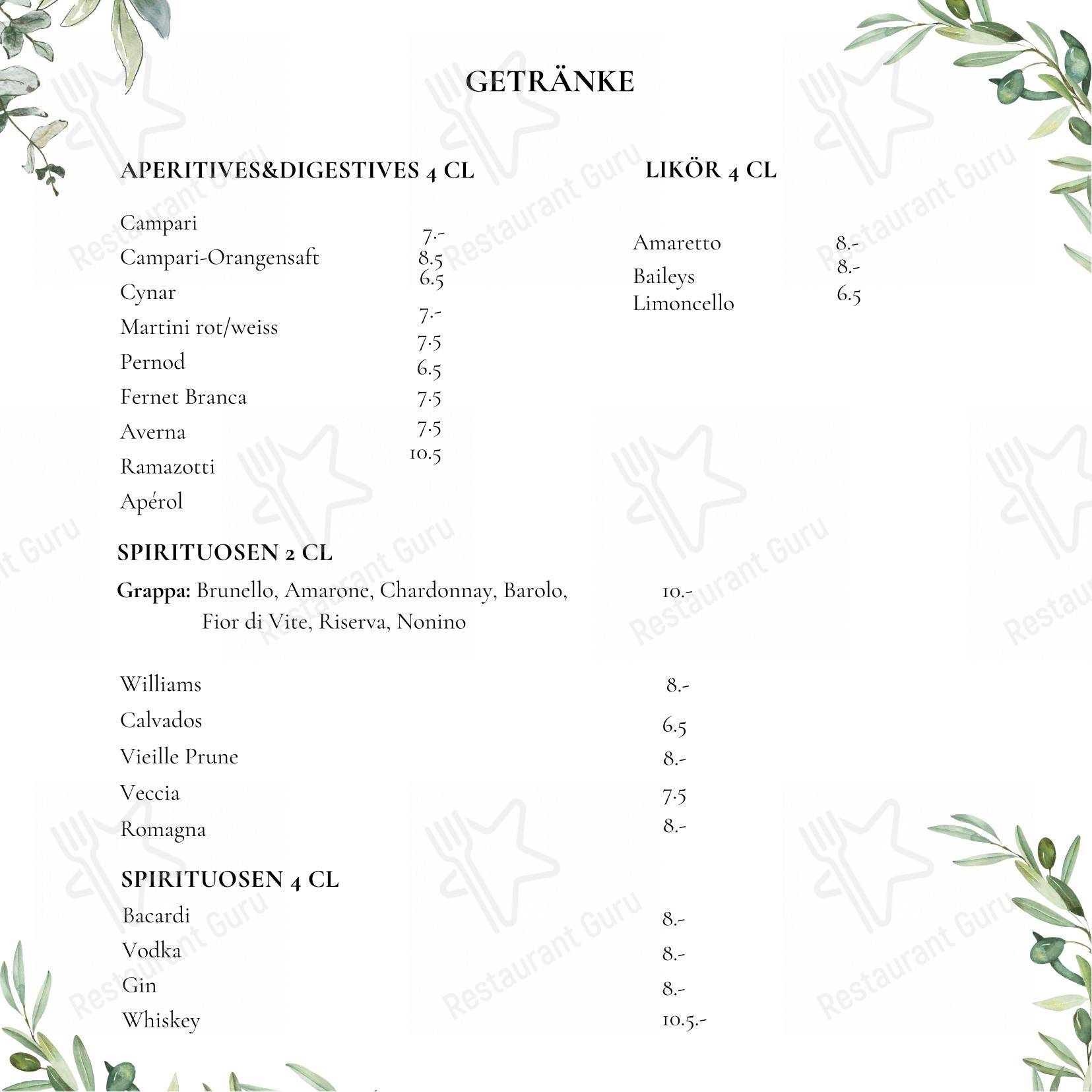 Menu di Pizzeria Rebstock - Menu