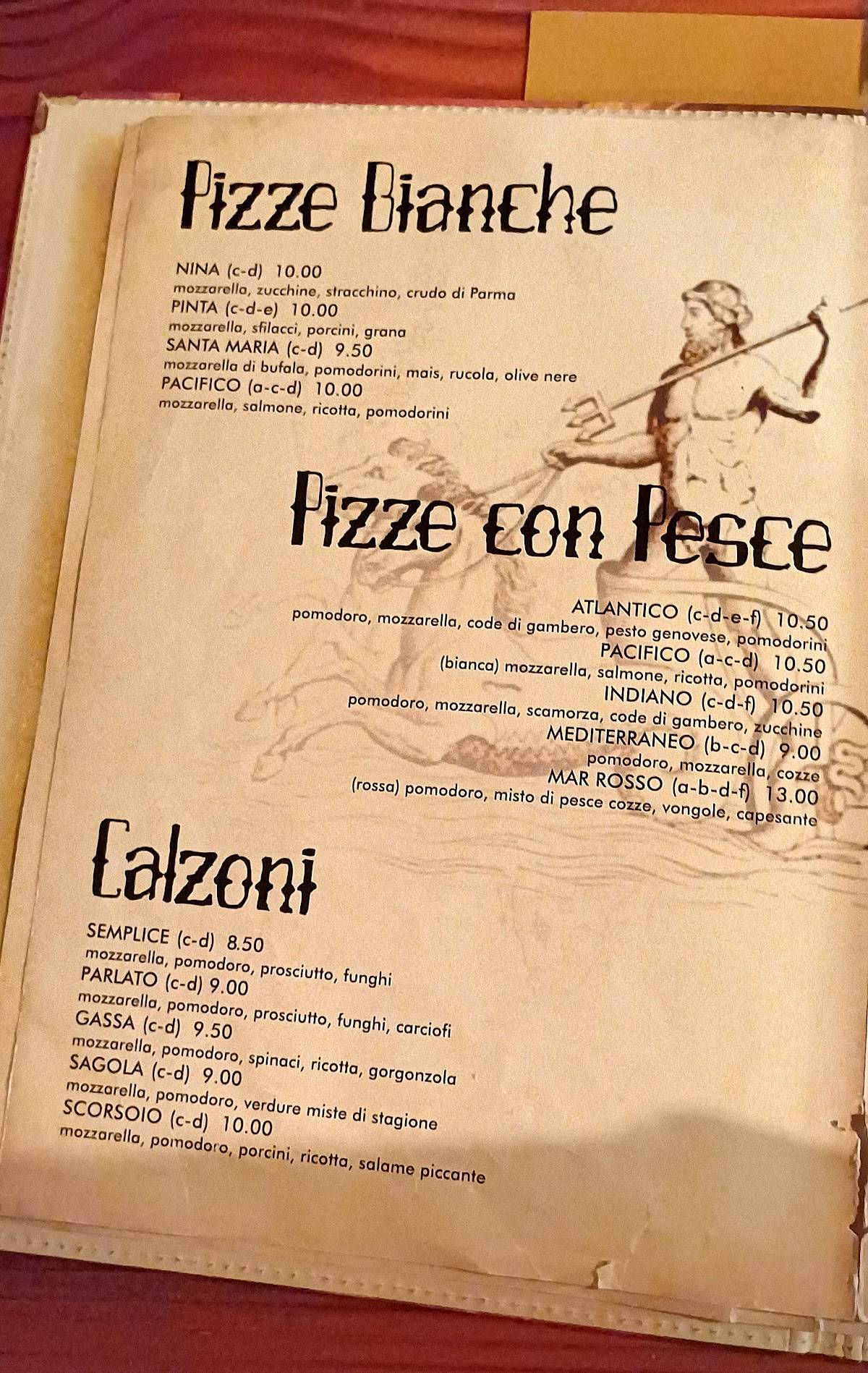 Menu di Pizzeria Ristorante Fuori Rotta 