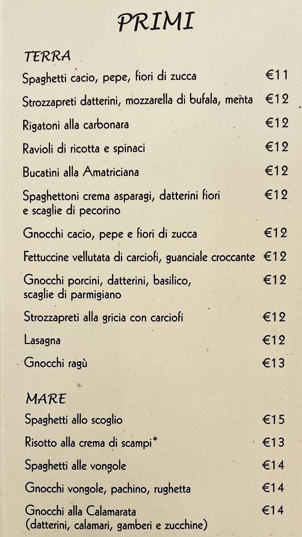 Menu di La Fornace Ristorante & Pizzeria dal 1950 