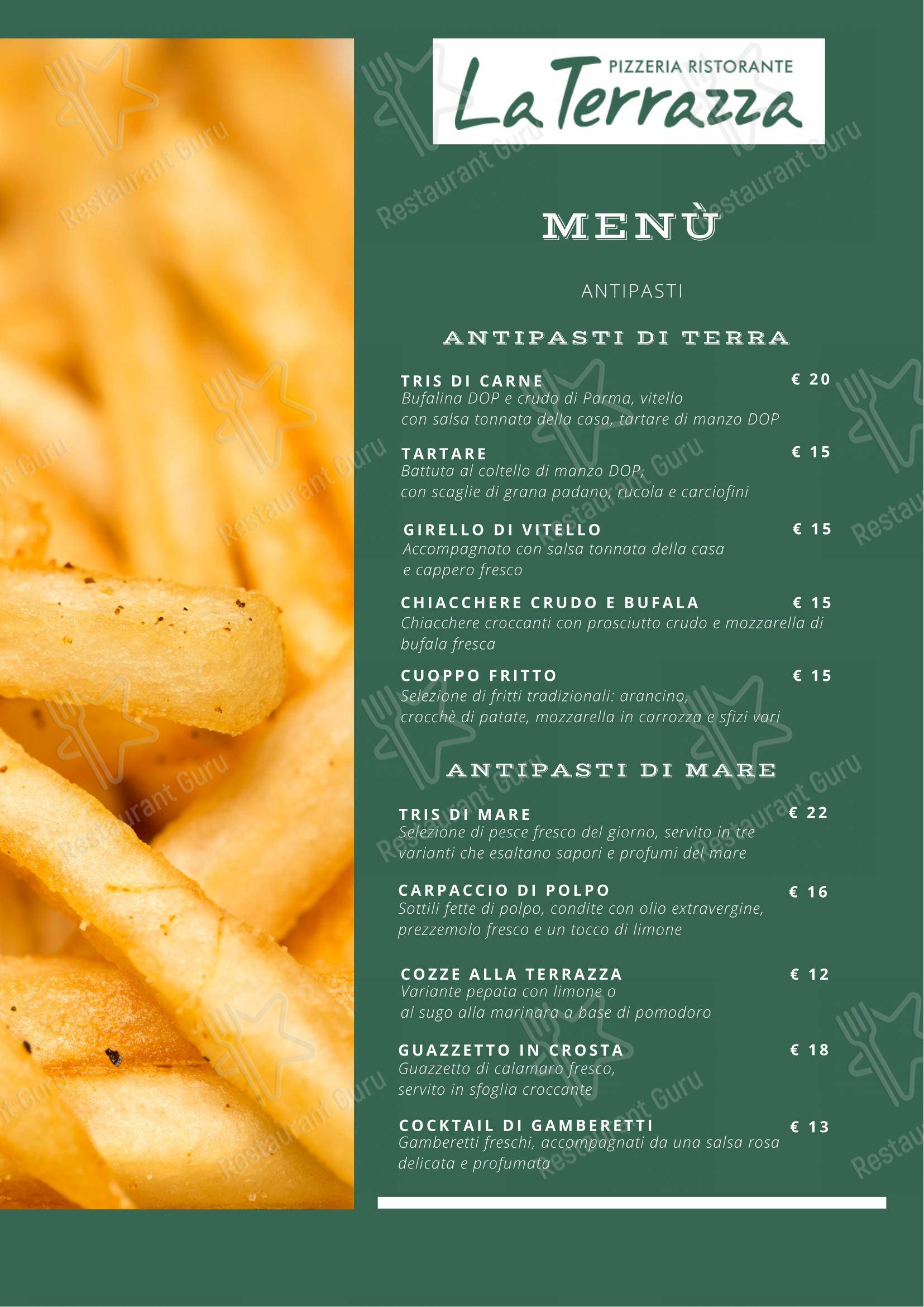 Menu di Pizzeria Ristorante la terrazza - Menu