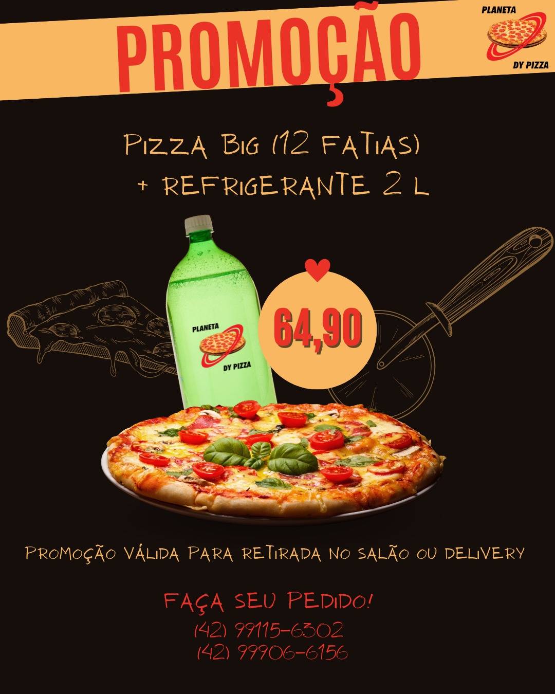 Planeta dy Pizza cardápio