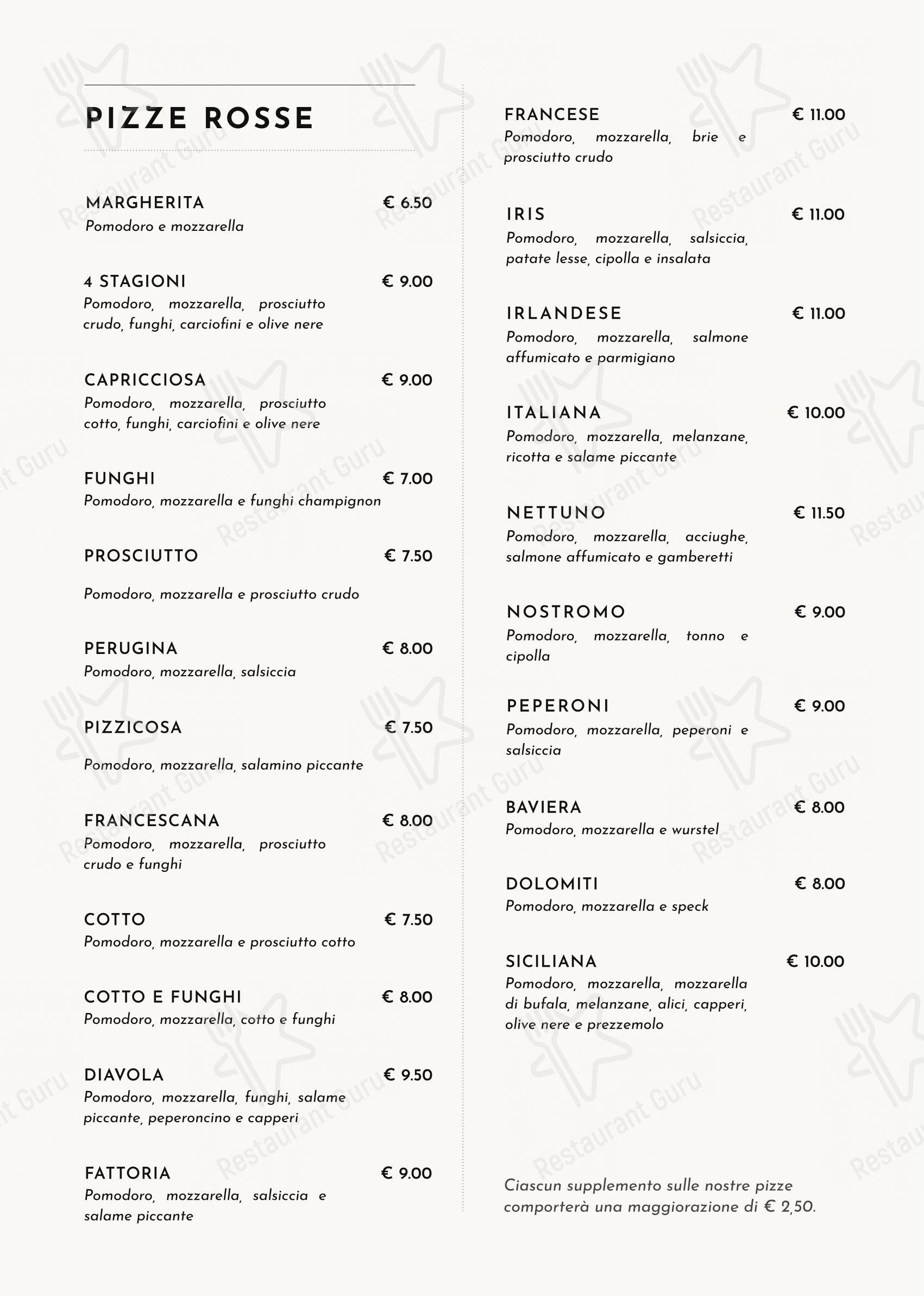 Pocanoja in Perugia - Menu