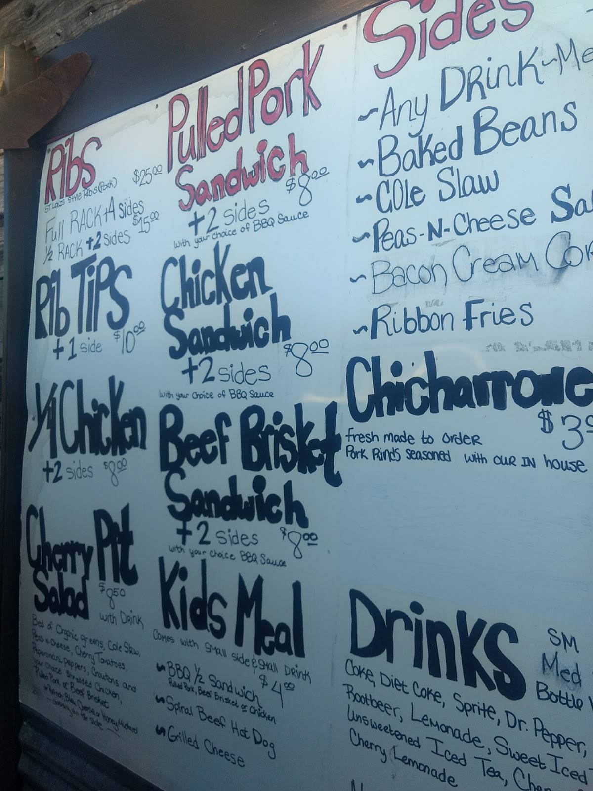 Menu at Cherries BBQ Pit, Polson