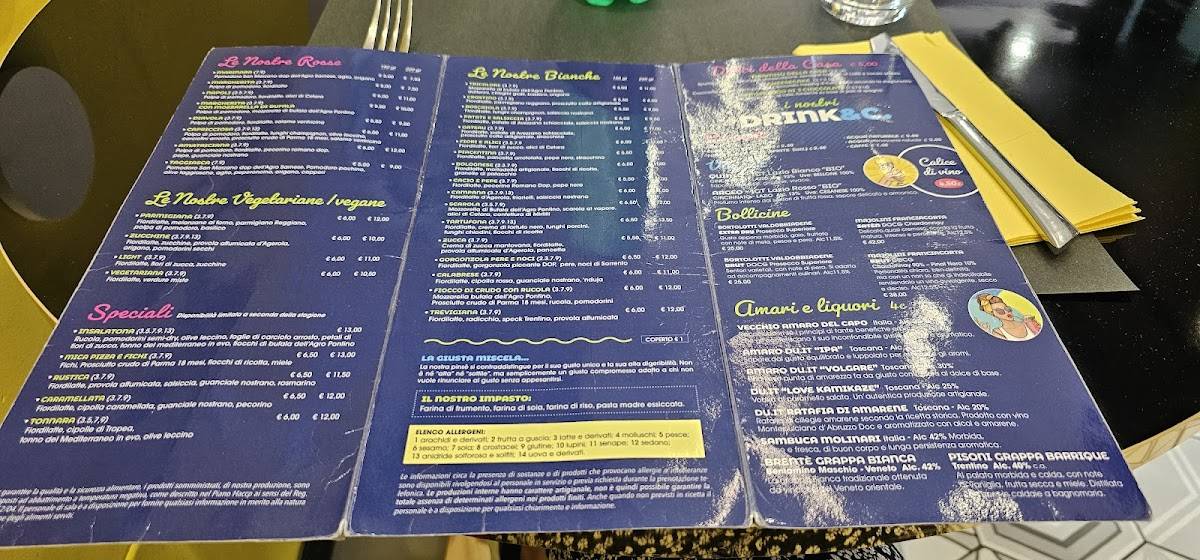 Menu di Pinsè Pomezia 